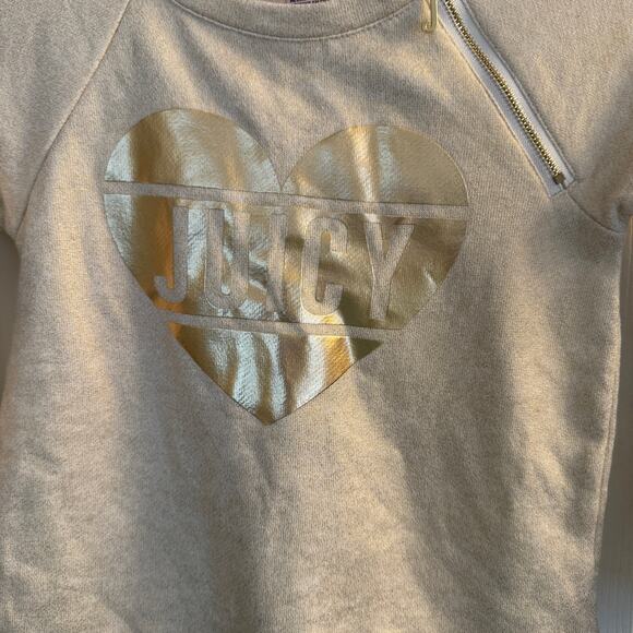 Juicy Couture Sweatshirt Girls‎ Gold 5 Front Zipper Heart Logo - Picture 3 of 6